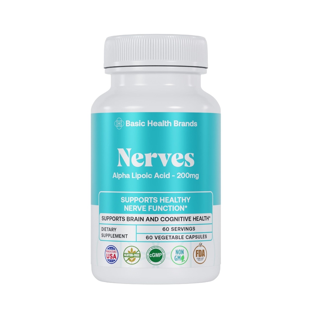 Põhilised kaubamärgid Närves Alpha Lipoic Acid, 200 mg, Neuron Function (Pack of 1)