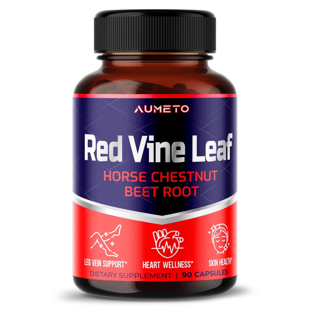Red Vine Leaf Supplement koos hobuste kastan, peet, ingver - looduslik toetus veen tugevus ja tsirkulatsiooni heaolu - valmistatud USAs (90 Count (1. pakk))