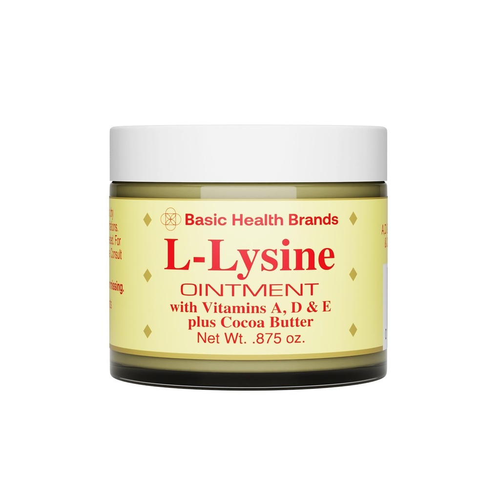 Põhilised kaubamärgid L-Lysine huule salv kampori, mentooliga, A & E-vitamiiniga, 0,875 oz
