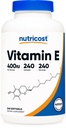 Nutrikost Vitamiin E 400 RÜ, 240 Softgel Kapslid - Gluteenivaba, Non-GMO