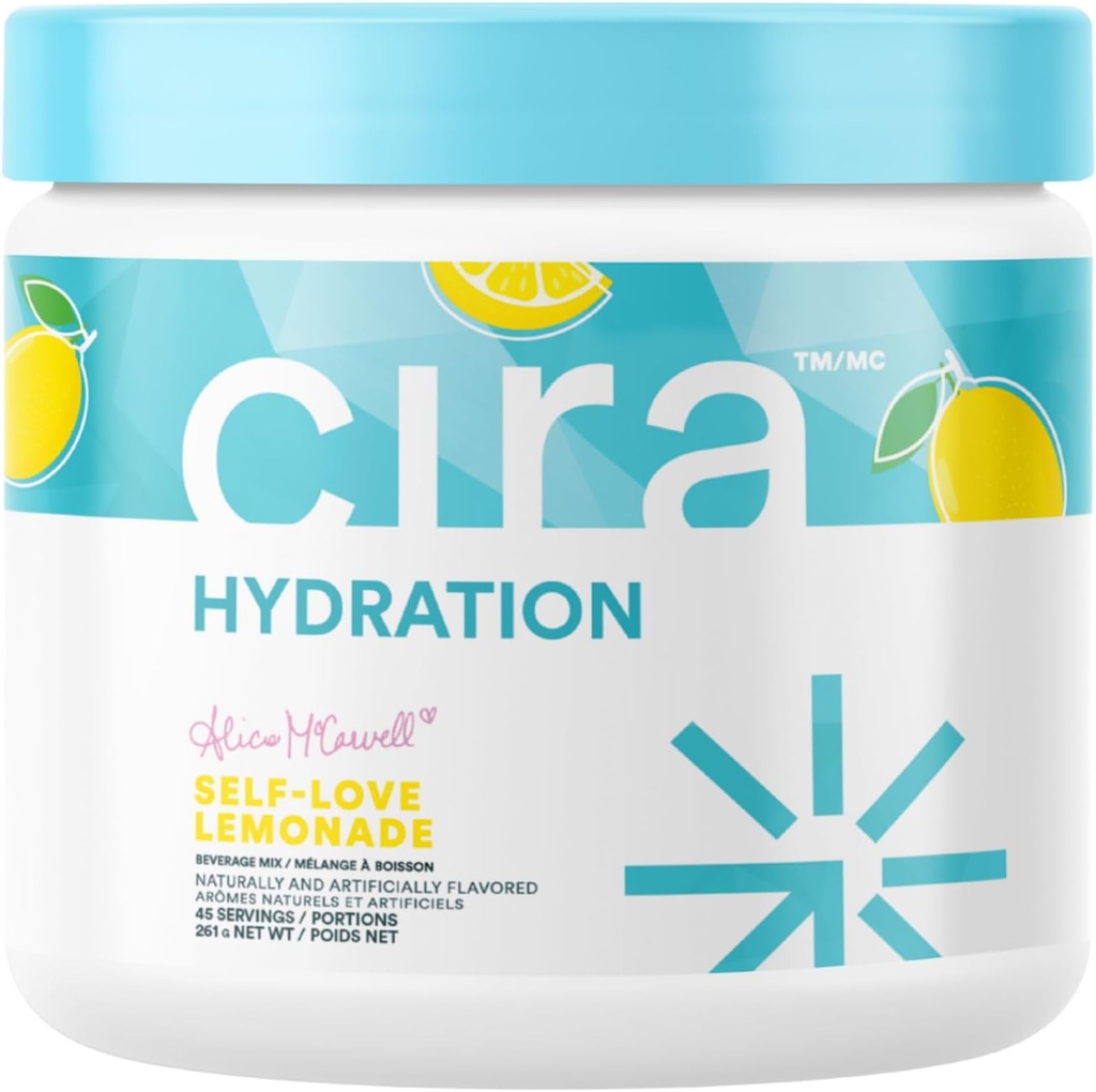 Cira Hydration Powder x Alicia McCarvell's Electrolyte Drink Segu Himaalaja soolaga dehüdratsiooni leevendamiseks ja taastamiseks - Self Love Lemonade, 45 Servings