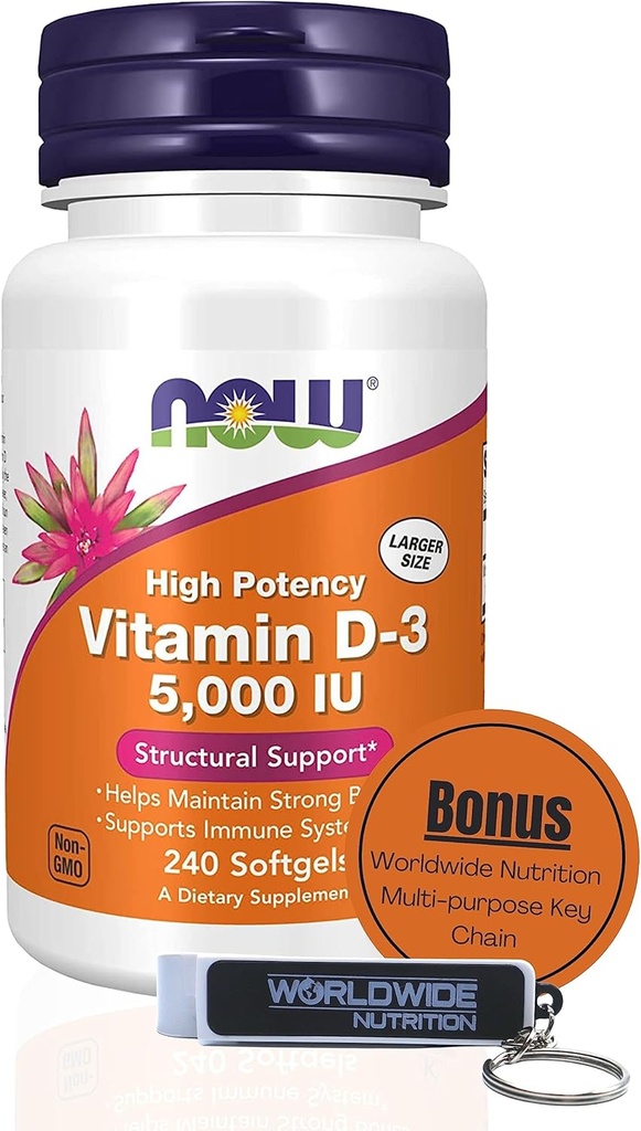 Worldwide Nutrition nüüd täiendab vitamiin D3 5000 IU Softgels - kõrge potentsi valem struktuuriline toetus D 240 loe Vitamiin, orgaaniline ja võtmehoidja