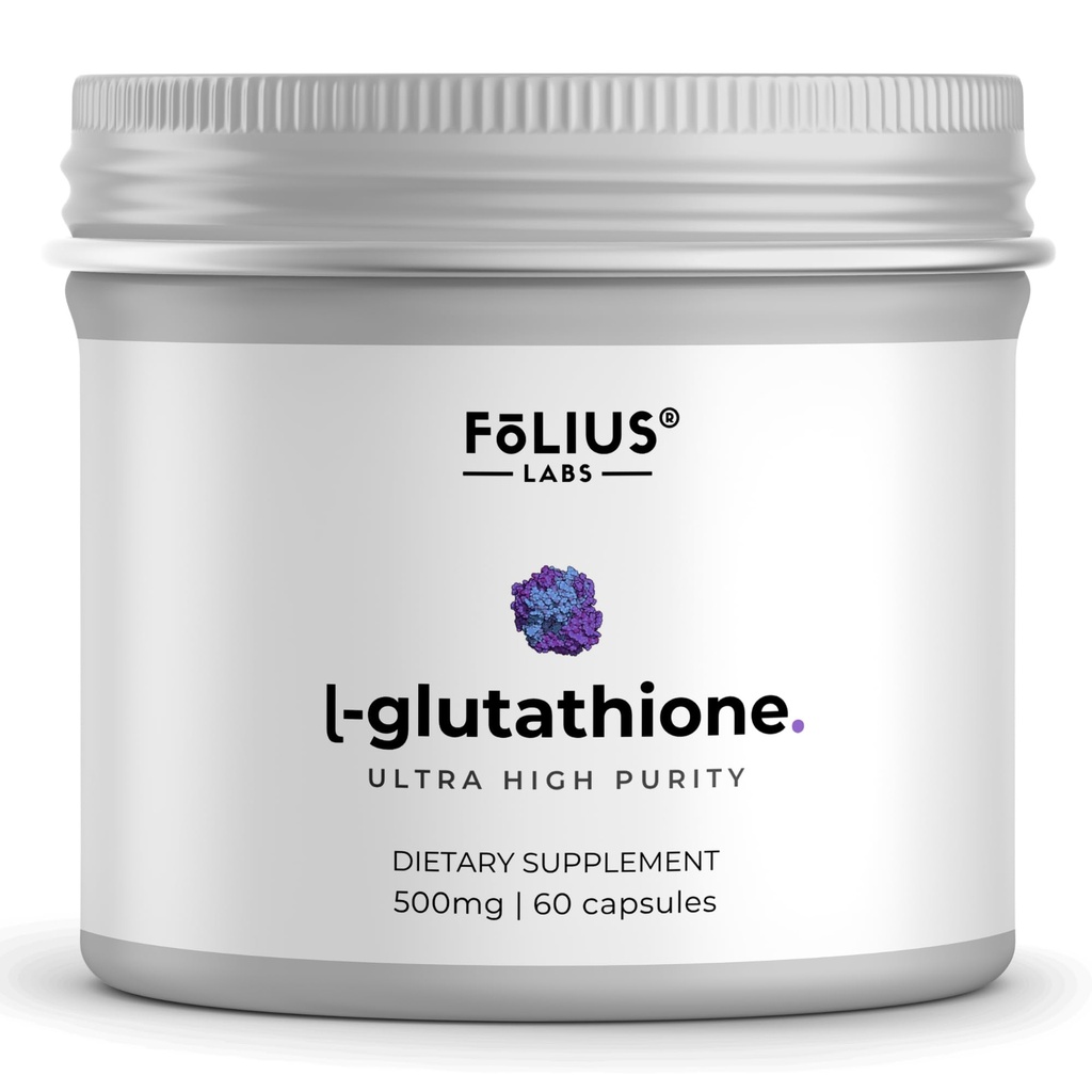 Ultra kõrge tugevusega L-glutatioon 98% hõõguva naha lisand - kollageeni lisandid naistele ja meestele - 500mg kontsentreeritud valem, vähendatud L-glutatiooni lisand - 60 kapslit