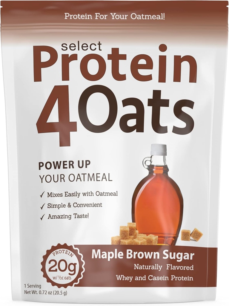 PEScience Protein4Oats, Pulber, mis teeb hämmastava maitsega valgu kaerahelbed, vadaku ja kaseiiniga, Gluteenivaba, Maple Brown Sugar, 12 Servings