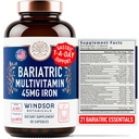 Bariaatrilised multivitamiinid rauaga - 45 mg rauda lihtne neelata, üks päev bariaatrilised vitamiinid naistele ja meestele - mao ümbersõit, mao varrukate taastamine Vitamiin Multivitamiinid - 30 kapslit