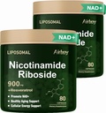 Airboy Liposomal Nicotinamide Riboside 900 mg , NAD Supplement with Resveratrol , NMN Alternative NAD Booster Support Anti-Aging, Energy, Focus - 80 Capsulesx 2 Pack