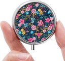 Mini Pill Box, Väike Pill Box, Portable Pill Box, Cute Pill Korraldaja vitamiine, ravimeid, kalaõli ja toidulisandeid (Floral)