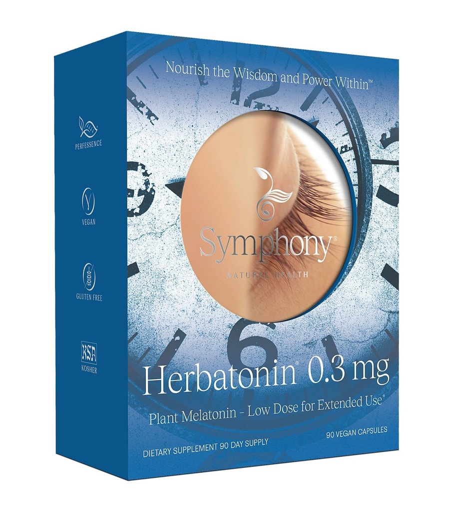 Herbatonin® 0,3 mg - esimene taimepõhine looduslik melatoniini lisand (füto-melatoniin) - väikese annusega uneabi, toetab tsirkadiaanset rütmi ja rakulist tervist - 90 kapslit (90 päeva pakkumine)