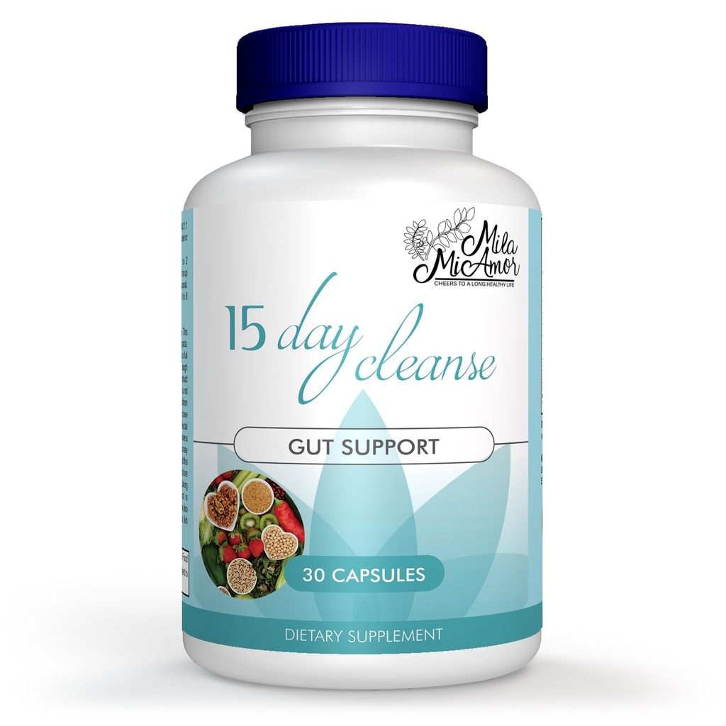 Mila Miamor 15 päeva puhastamine - soolestiku ja Coloni tugi - täiustatud soolestiku puhastamise detox naistele ja meestele Senna, Cascara Sagrada & Psyllium Husk - mitte-GMO - valmistatud USA-s - 30 kapslit