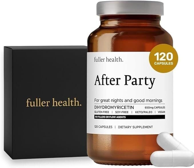Fuller Health After Party DHM Dihüdromüüritstiini lisand | Toetab maksa, ainevahetust, energiataset, pidustustejärgset leevendust | Tunne värskendatud, 650 mg tableti kohta | 1 pudel, 24 serveerimist