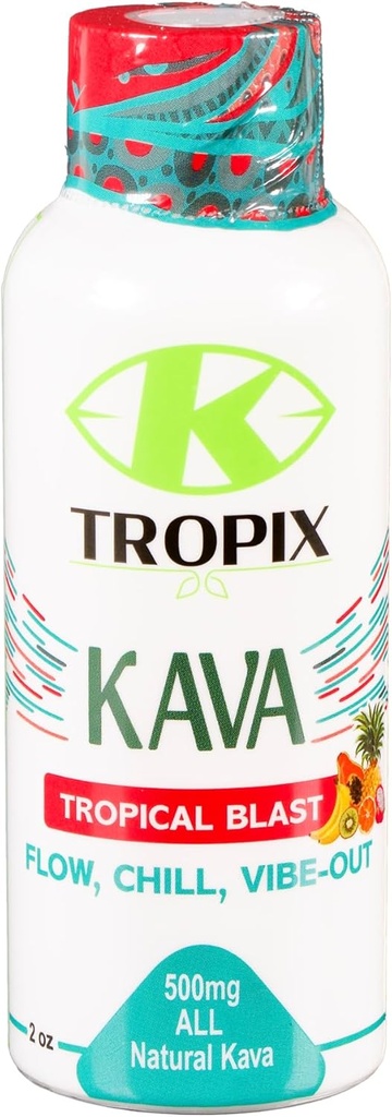 K-Tropix Kava tulistas troopilist lööklainet - 500 mg tervise kaadrid lõõgastumise edendamiseks ja mure vähendamiseks - Kava jook - Mure, pinge, tüve leevendamise lisa - 1 pakend
