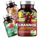 Number üks Toitumine N1N Premium D-Mannose Cranberry & Hibiscus [1350mg], 120 kapslit, ja Super Puuviljad & Köögiviljad Terve Toidulisand, 180 kapslit, 2 pakendit