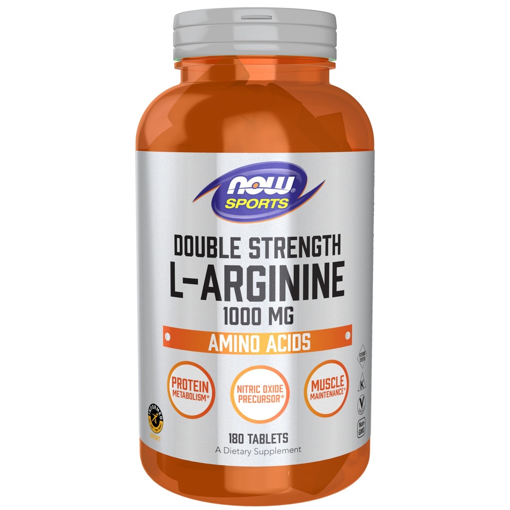Nüüd Foods Sport Toitumine, L-arginiin Kahekordne Tugevus 1000mg, Lämmastikoksiidi Prekursor, Aminohapped, 180 tabletti