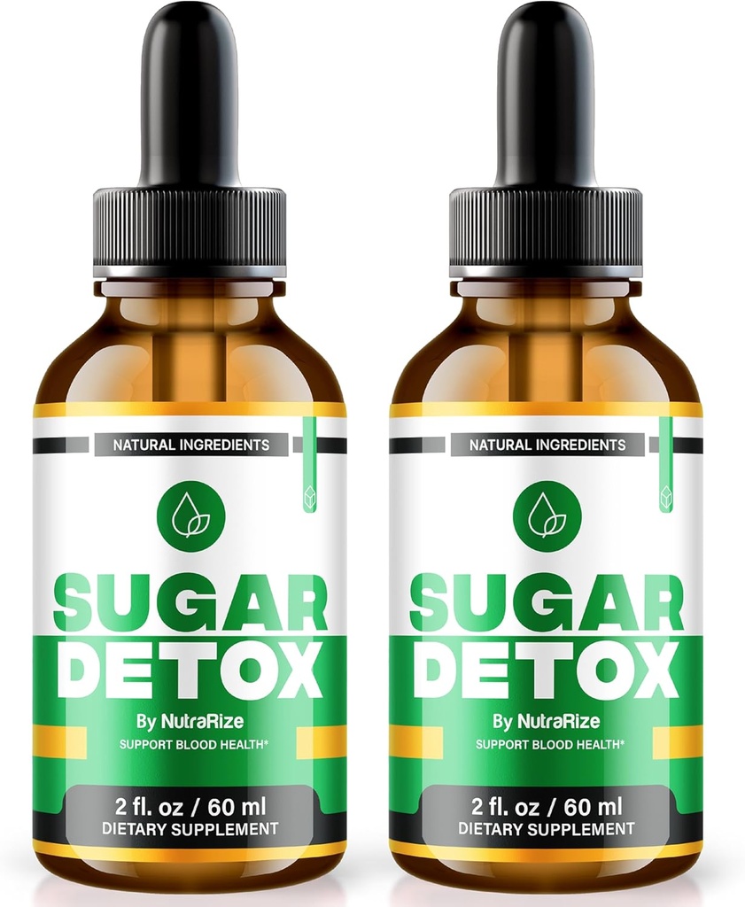 NutraRize (2 Pack) Sugar Detox tilgad, SugarDetox tilgad, 21-päevane Sugar Detox Challenge, All-Natural Vedel Puhastus algajatele, Premium Blood Formula Gotas Reviews (60 Servings)
