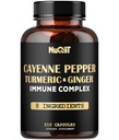 210 pillid - Cayenne piparkapslid orgaaniline kurkum, ingver, immuunsüsteemi tugikompleks nagu Elderberry, Echinacea, küüslauk Bulb - seedimine, südame tervis ja keha juhtimine