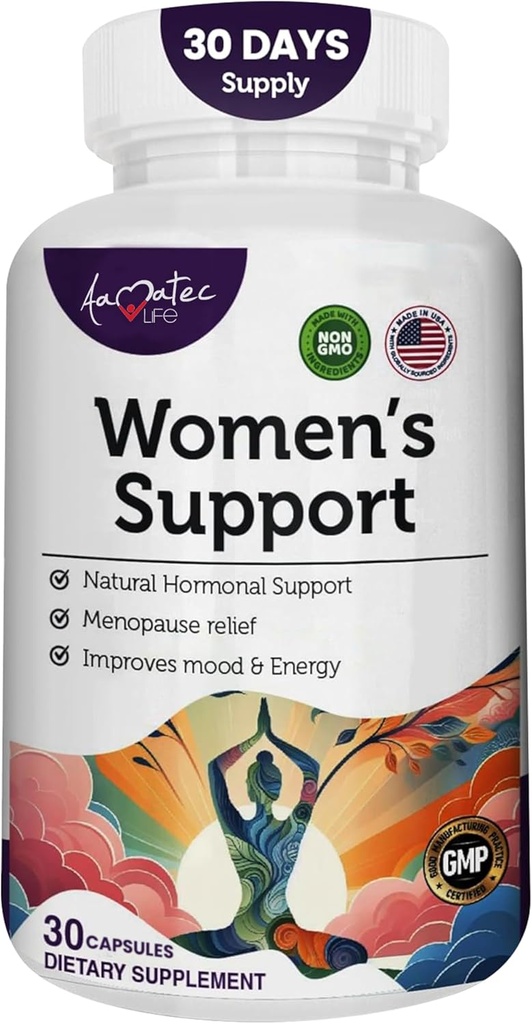 Women’s Support Supplement- Natural Hormone Regulation- Menopause Support Supplement- Estrogen Rich Supplement- Active Ingredients Pills to Help Balance Hormones Non-GMO