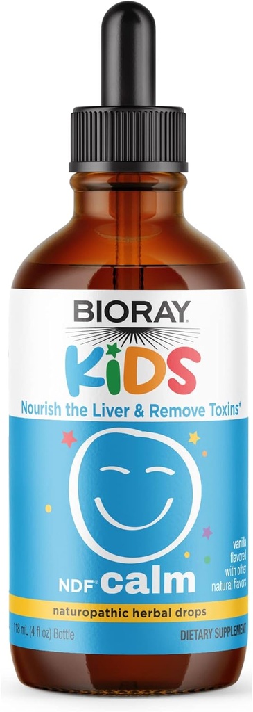 BIORAY Kids NDF Calm, Vanilla - 4 fl oz - toita maksa ja eemaldada toksiine - mitte-GMO, vegan, gluteenivaba - 2-4 kuu pakkumine