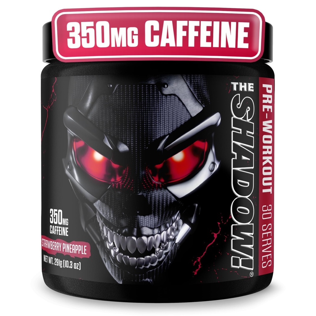 JNX SPORTS The Shadow! 350mg kofeiini kõva tuum eeltreening - maasika ananassi 30 serveerimine | Elektrienergia, vaimne fookus ja üliinimese tugevus meestele ja naistele