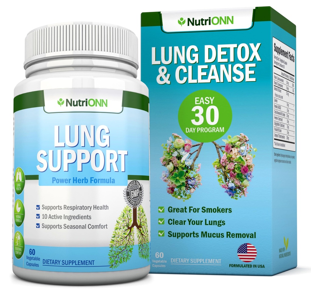 Kopsude detox ja puhastamine - suurepärane suitsetajatele - ekstra tugevus - 100% taimsete kopsude tervise täiendused - lima eemaldamise tugi - soodustab hingamisteede tervist - loomulik viis hoida oma kopse selge