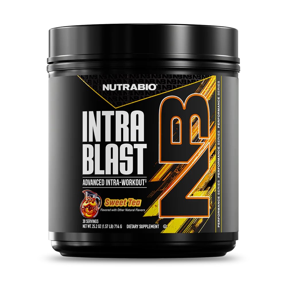 NutraBio Intra Blast Bcaa pulber Aminohappe lisand, elektrolüüt ja hüdraatumine Blend, Intra, Pre Workout & Lihaste taastamine, 20 g Ea Aminohapped Pulber, 5 g Glutamiin- magus tee, 30 serveerimine