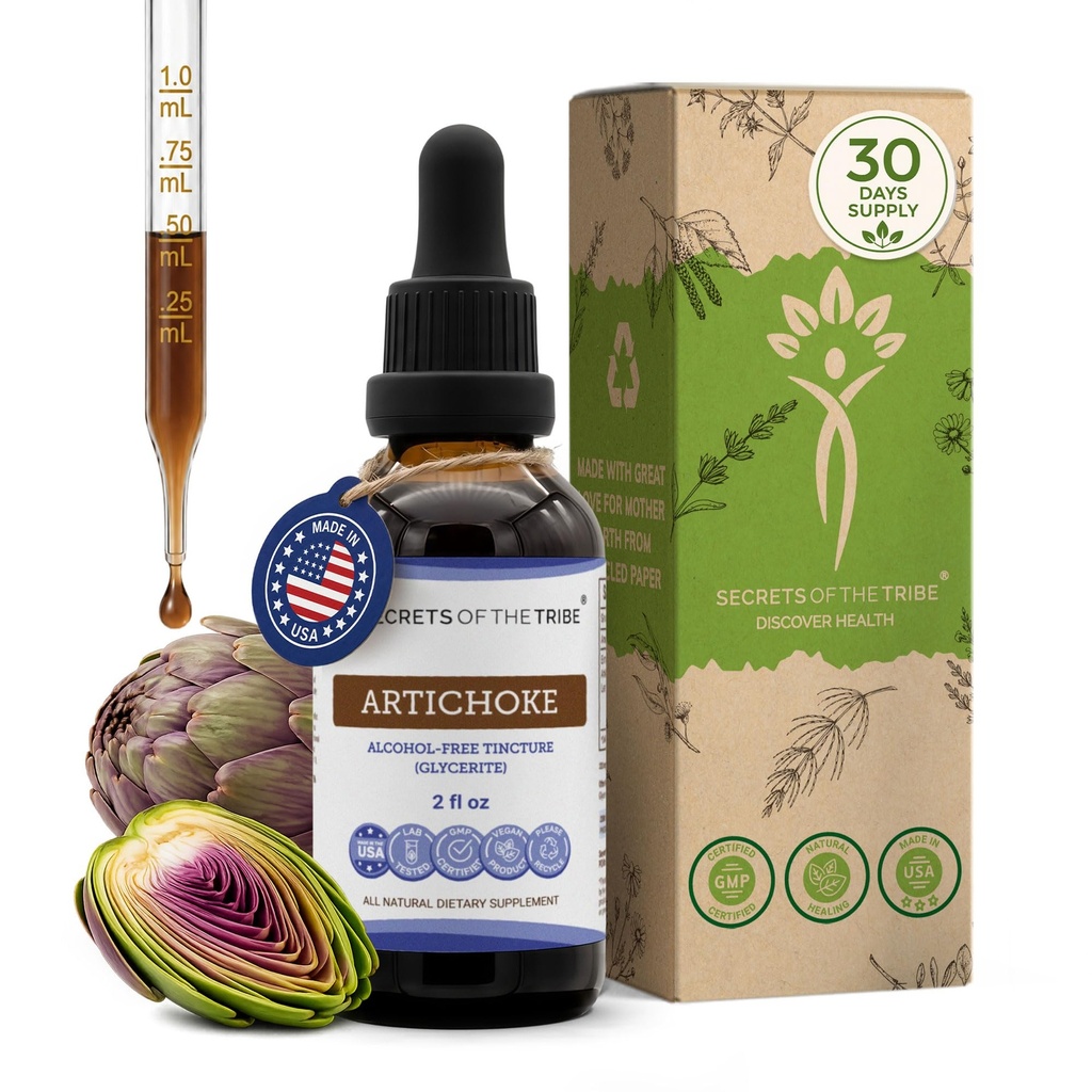 Saladused Tribe Artišokk tinktuur Alkoholivaba vedelik ekstrakt, artišokk (Cynara scolymus) Kuivatatud Leht (2 FL OZ)