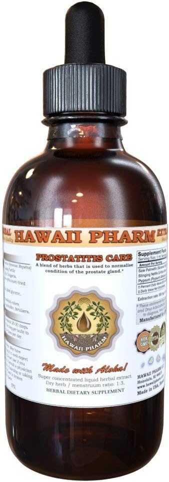 HawaiiPharm Prostate Support Dietary Supplement: Pygeum (Pygeum Africanum) Bark, Saw Palmetto (Serenoa Repens) Berry, Stinging Nettle (Urtica Dioica) Leaf Tinktuur (Alcohol-Based Vedel Extract) 2 oz