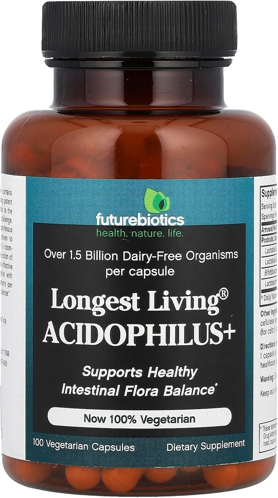 Futuuribiootikumid Pikim Elav Acidophilus Plus Kapslid, 100-Count