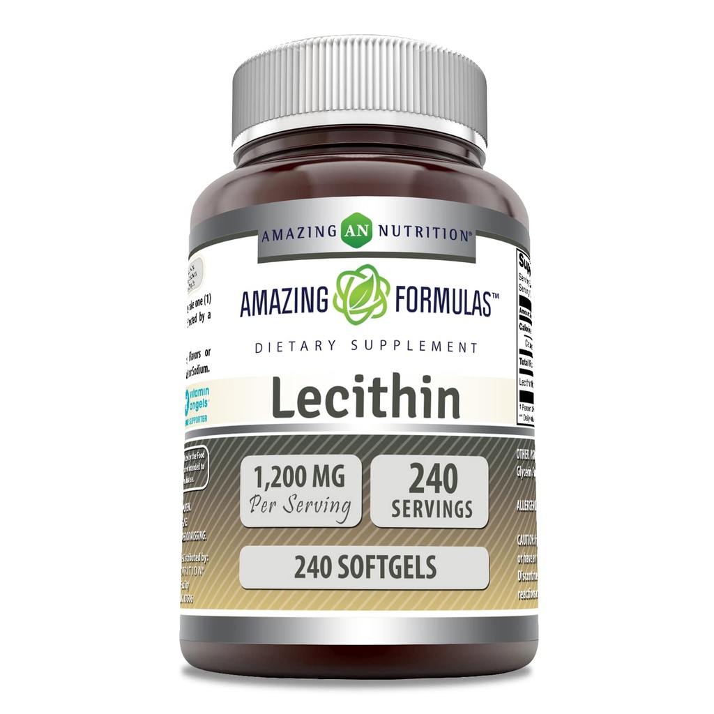 Amazing Formulas Lecithin 1200 Mg | Softgels Supplement | Non-GMO | Gluteenivaba | Made in USA (1 Pack | 240 Count)