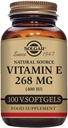 Solgar Vitamiin E 268 mg (400 IU), 100 Taimetoidulist Softgels - Looduslik Antioksüdant, Naha Ja Immuunsüsteemi Toetus - Naturally-Sourced Vitamiin E - Non-GMO, Vegan, Gluteenivaba, Piimavaba - 100 Servings