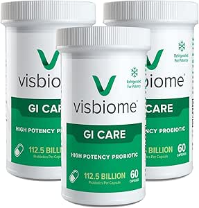 Visbiome® GI Care - kõrge potentsiaaliga probiootikum - 112,5 miljardit CFU elus probiootikumid, Original De Simone Formulation, Made in USA, 180 kapslit.