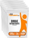 BulkSupplements.com DMAE Bitartraadi pulber - dimetüülaminoetanool Bitartraat, DMAE lisand - maitsestamata & gluteenivaba, 350 mg serveerimise kohta, 1 kg (2, 2 naela) (pakk 5)