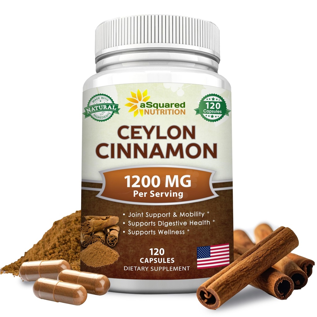 Natural Ceylon Cinnamon 1200mg - 120 Kapslid, Tõeline Kaneel Sri Lankalt, Väljavõte Täiendavad Pillid Soodustab Südame Tervist