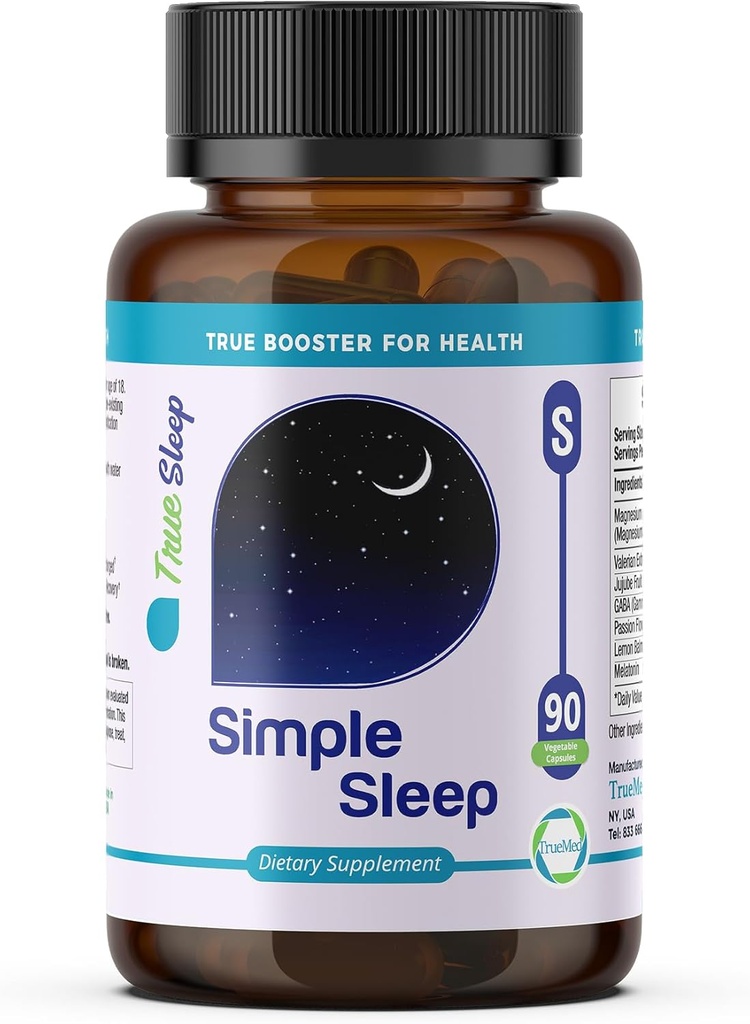 Unetoetus Täiendus Looduslik Lõõgastus, Formula Magneesium Glycinate, Valerian Extract, GABA, melatoniin, Passion Flower, Sidrun Balm & Promote Calm & Improve Sleep Quality 90 kapslid