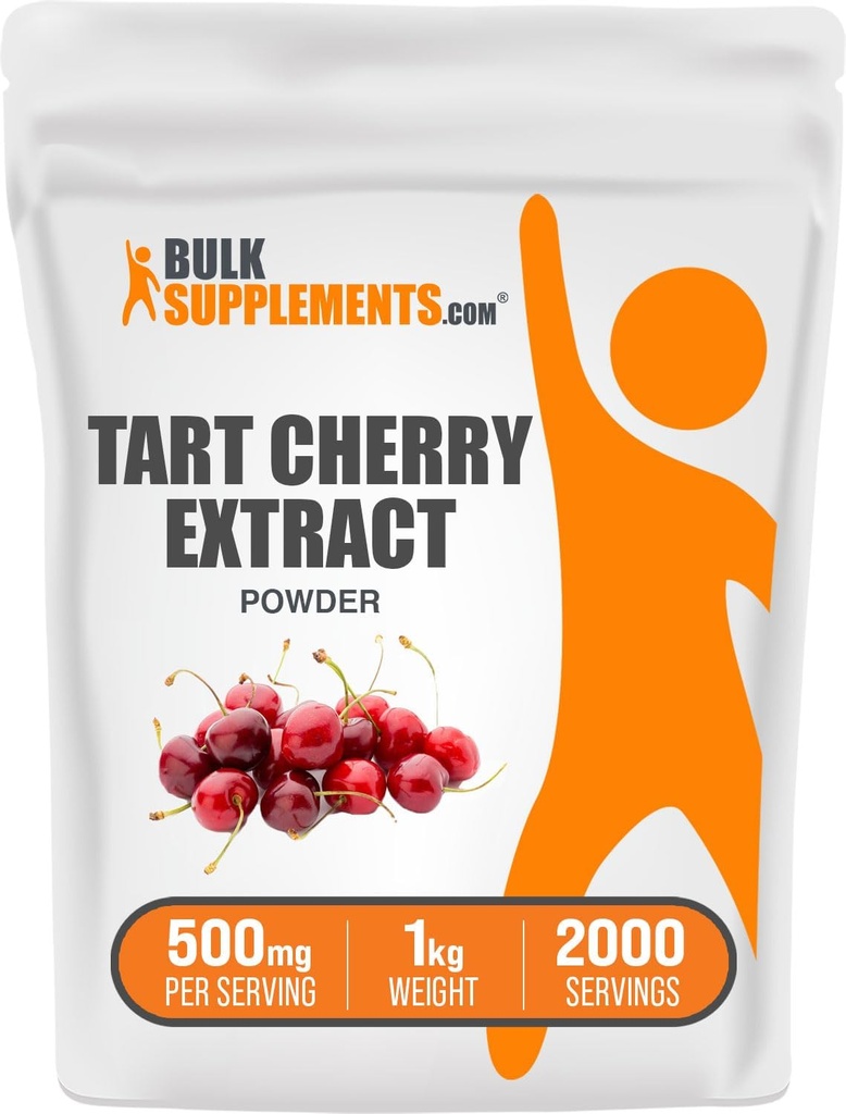 BulkSupplements.com Tart Cherry Extract Powder - Tart Cherry Supplement, Taimne täiendus - Antioksüdant Allikas, Gluteenivaba, 500mg per Serving, 5kg (11 naela) (pakk 5)