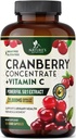 Cranberry Supplement Pills 25 000mg - kõrge tugevusega C-vitamiini Jõhvikas naistele ja meestele, kuseteede tervisetoetus, suhkruvaba, gluteenivaba, mitte-GMO, Jõhvika kontsentraadi ekstrakt - 120 kapslit