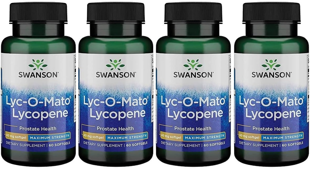 Swanson Super- Tugevus LYC-O-Mato Lükopeen 40 Milligrams 60 Sgels (4 Pack)