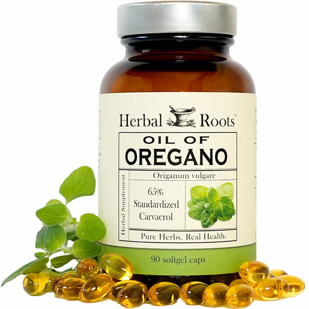 Taimsed juured õli Oregano - valmistatud Vahemere Oregano õli - 90 Lihtne neelata Softgel kapslid - ekstra tugevus 150mg