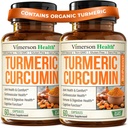 Kurkumiini lisand musta piparekstraktiga - suure tugevusega orgaaniline kurkum 1200mg ja 95% kurkuminoidid liigeste ja seedetrakti tervise jaoks - ühine tugilisa - 60 Curcuma kapslit - 2 pakendit