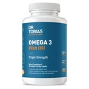 Dr Tobias Omega 3 kalaõli, 2000mg kolmekordne tugevus koos 800mg EPA 600mg DHA per Serving, Fish Oil Omega 3 toidulisandeid südame, aju ja immuunsüsteemi tugi, 90 Softgels, 45 Servings