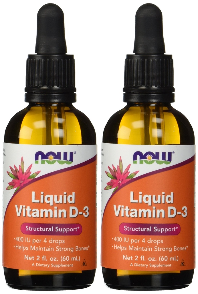 NOW Foods Supplements, Vedel Vitamiin D-3, Tugevad Luud *, Struktuuritoetus *, 2-Ounce