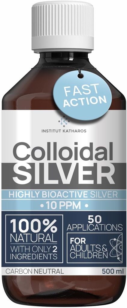Kolloidhõbe Vedelik 8 fl oz 10 PPM - Bioaktiivne hüdrosool Hõbevesi - Looduslik immuuntoetus Nano Sol Supplement Solution - Kvaliteetsed ioonilised mineraalid - Orgaaniline struktureeritud hõbe