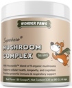 Wonder Paws Immune Support Seenepulber koertele - Orgaaniline Seenekompleks immuunsuse, tunnetuse, raku tervise, pikaealisuse jaoks - Türgi saba seenega koertele, Reishi & Lions Mane - 90 Scoops