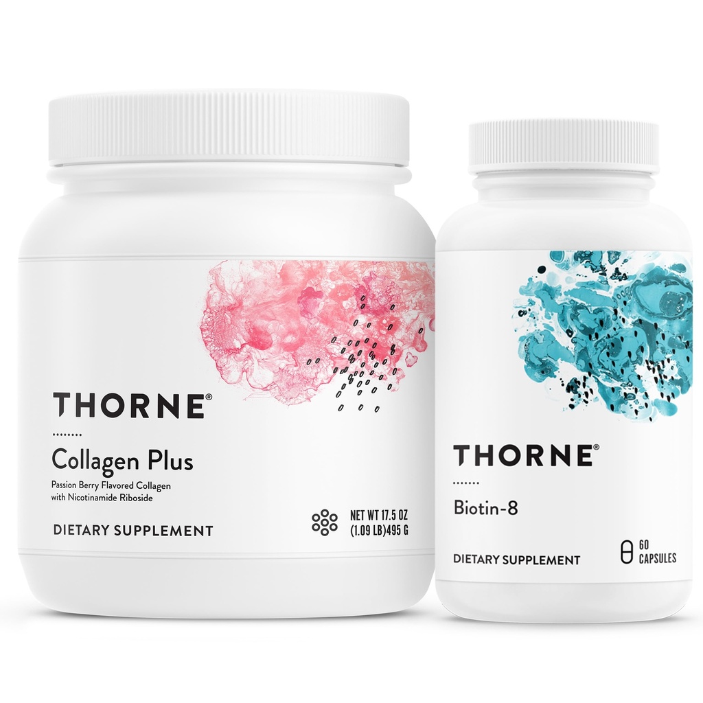 THORNE - kollageen Plus ja biotiin 8 komplekti kiirguse nahale, juustele ja küüntele - 30 serveerimist