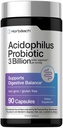 Horbäach Probiotic for Women & Men's Digestive Health | 3 Billion CFU | 90 Capsules | Non-GMO & Gluten Free