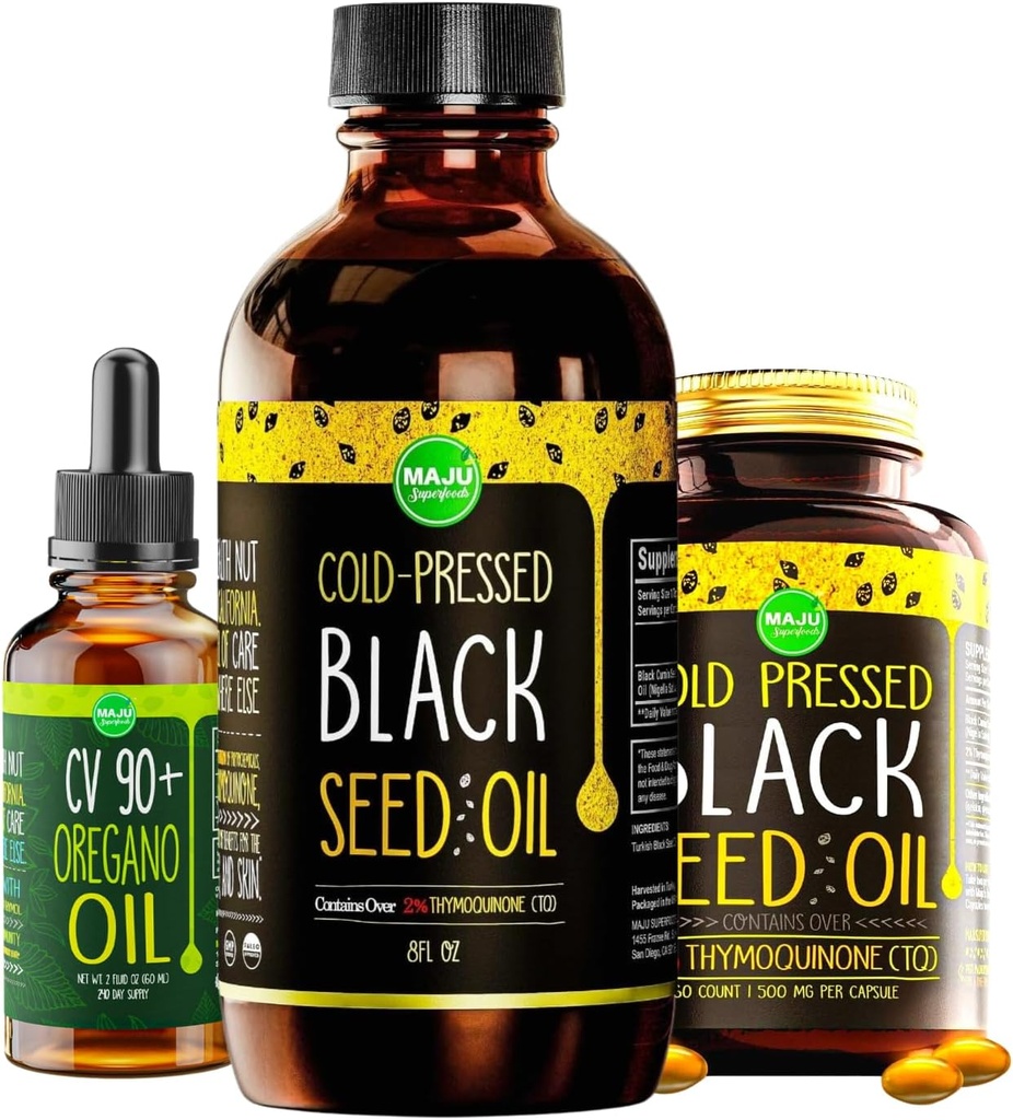 Maju Superfoods Black Seed Oil ja Oregano Bunds
