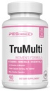 PEScience TruMulti multivitamiin rauaga naistele, igapäevane valem Premium C-vitamiiniga, D-vitamiiniga, tsingi lisand immuunsuse toetamiseks, kelaatsed mineraalid, 90 kergesti neelatavad kapslid