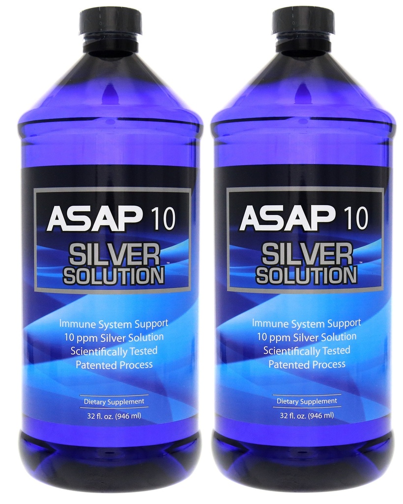 American Biotech Labs ASAP 10 PPM Silver Sol Immune System Support 2 Pack of 32 Oz Kokku 64 Oz