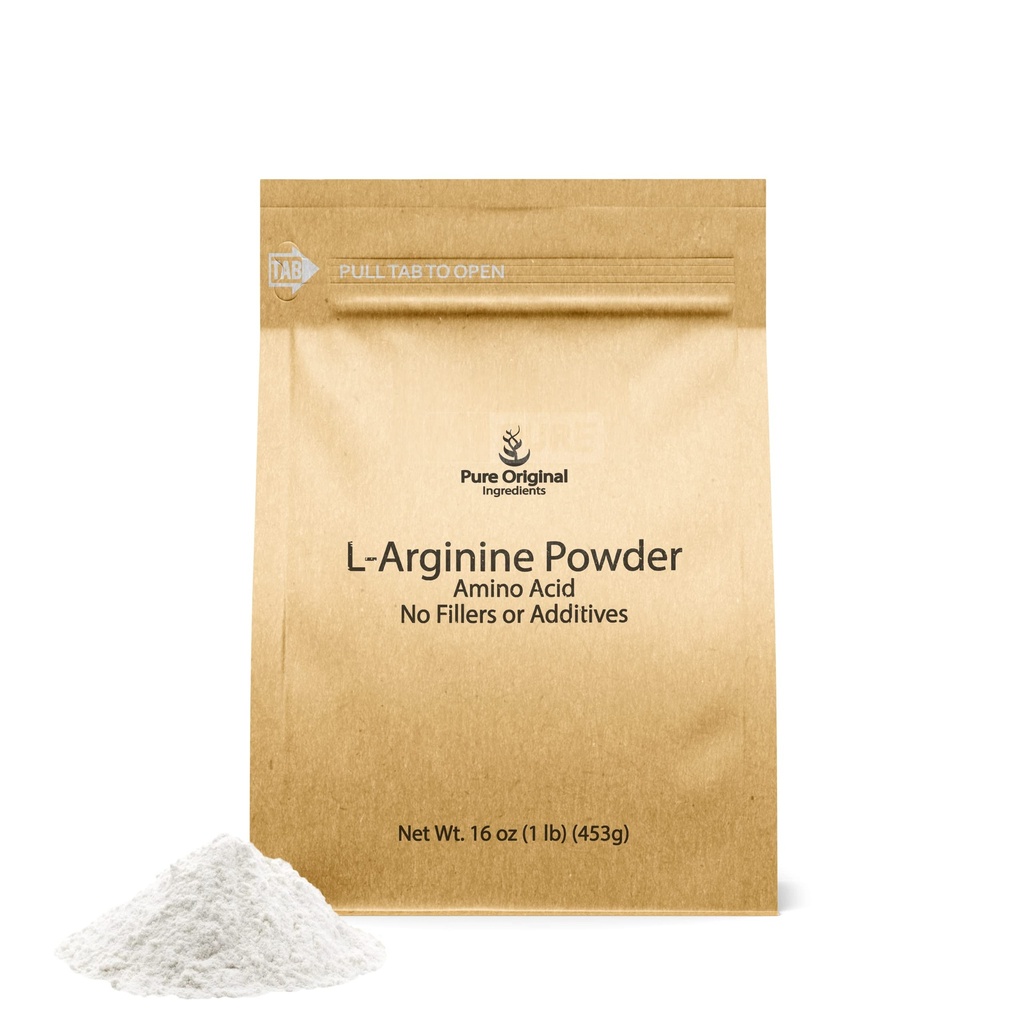 Puhtad ORIGINAALSED KOOSTISOSAD L-arginiinpulber (1 lb) Aminohape, täidisteta, toidulisand