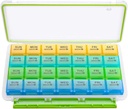 BUG HULL igakuine pillide korraldaja , niiskus- Tõestus Suur 28 päeva Pill Box eemaldatav 4 nädalat Pill Case Rows , Medicine Pill Korraldaja , Travel Pills Korraldaja ühe kuu pillide konteiner vitamiini