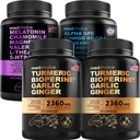MEDCHOICE kurkum ja ingver (240ct), une melatoniin (90ct) ja nootroopne aju (60ct) täienduspakett - tervise trio aju, une ja immuunsuse toetamiseks - vegan, mitte-GMO, gluteenivaba